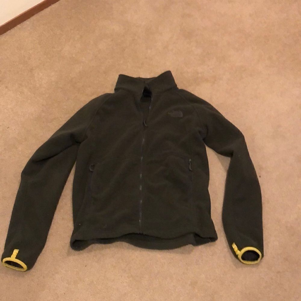 NORTH face army green polar fleece